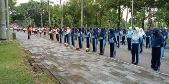 Gandeng Pelajar, Kodim Ngawi Gelar Senam Ling Tien Kung