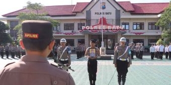 Polres Batu Gelar Upacara PTDH Bripda Wildan Fajar Rahmawan