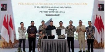 Disaksikan Wameninveshil, Presdir Freeport dan Direktur Stania Teken HoA Jual Beli Perak dan Timbal