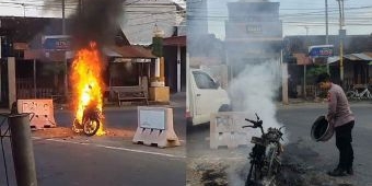 Muncul Percikan Api, Motor Honda Vario Terbakar di Depan Pasar Merakurak Tuban