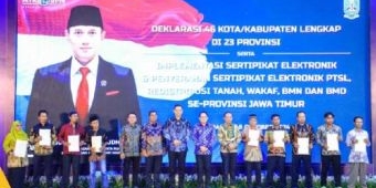 Menteri AHY Luncurkan Implementasi Layanan Sertifikat Elektronik seluruh Jawa Timur