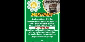 Masih Pandemi, ​Haul Sunan Bonang Tuban 2020 Ditiadakan