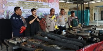 Polres Mojokerto Kota Musnahkan Puluhan Barang Bukti, Berikut Jenis dan Pelanggarannya