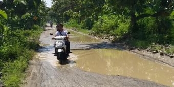 Rusak, Jalan PUK di Kanor Bojonegoro seperti Kubangan Kerbau