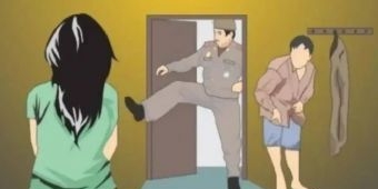 Didampingi Anggota Polsek Lamongan Kota, Seorang Suami Grebek Istri Bersama Pria Lain di Kamar Kos