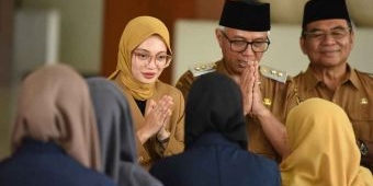 Hari Pertama Masuk Kerja, Vinanda dan Gus Qowim Halalbihalal Bersama Jajaran Pemkot Kediri