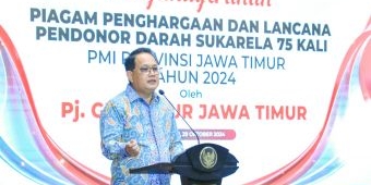 Serahkan Penghargaan ke 590 Orang Pendonor Sukarela, Pj. Gubernur Adhy: Stok Darah di Jatim Stabil