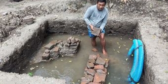 Dua Warga Sidoarjo Temukan Struktur Bata Kuno Kerajaan di Desa Karangtanjung