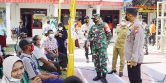 Vaksinasi Massal Peringatan HUT ke-75 Bhayangkara di Desa Dawu Dihadiri Dandim Ngawi