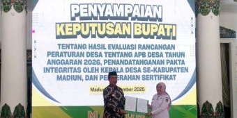Bupati Madiun Sampaikan Keputusan Hasil Raperdes APBDes, Seluruh Desa Teken Pakta Integritas
