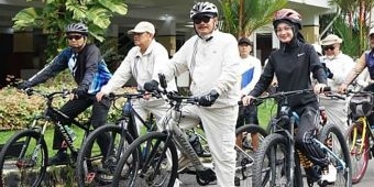 Tinjau Potensi Daerah, Wali Kota Kediri dan Madiun Gowes Bareng
