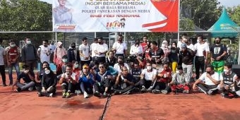 Peringati HPN 2022, Polres Pamekasan Gelar Ngopi Bareng dan Olahraga dengan Awak Media