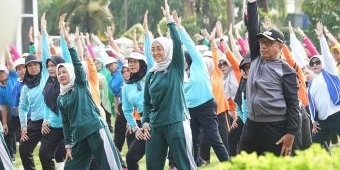 Wawali Kediri Ikut Senam Bersama GOW, Ajak Perempuan Terus Jaga Kesehatan