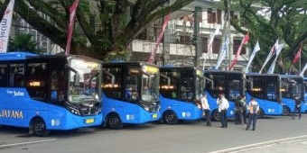 Gubernur Jatim bersama Tiga Kepala Daaerah Malang Raya Resmikan Koridor Baru Bus Trans Jatim