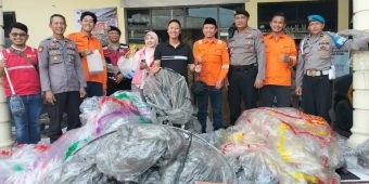 Polsek Bandung Tulungagung Amankan 12 Balon Udara Liar Siap Terbang di Hari Lebaran Ketupat