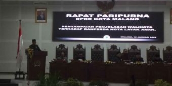 Paripurna Bersama Dewan, Wali Kota Malang Berikan Penjelasan Raperda Kota Layak Anak