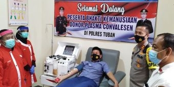 ​Lolos Screening, 3 Anggota Polres Tuban Jalani Donor Plasma