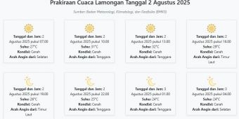 Cuaca Lamongan Hari ini Sabtu, 2 Agustus 2025: Diperkirakan Cerah dengan Suhu 24-32°C