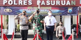 Sambut Nataru 2022, Forkopimda Pasuruan Pimpin Apel Gelar Pasukan Operasi Lilin Semeru 2021