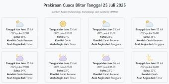 Cuaca Blitar Hari ini Jumat, 25 Juli 2025: Diperkirakan Cerah Berawan dengan Suhu 22-28°C