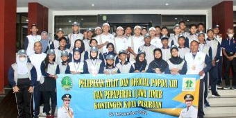 Berangkatkan 36 Atlet Kota Pasuruan ke Popda dan Peparda Jatim, Bang Adi Tekankan Sportivitas