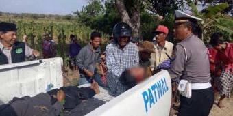 Tabrakan Maut Sepeda Motor vs Dump Truk di Raya Kemuning Sampang