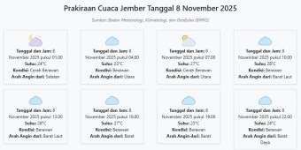 Cuaca Jember Besok Sabtu, 8 November 2025: Diperkirakan Cerah Berawan dengan Suhu 23-28°C