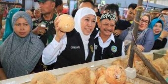 Pastikan Stok dan Harga Stabil di Pasar Panarukan, Khofifah Imbau Masyarakat Tak Panic Buying