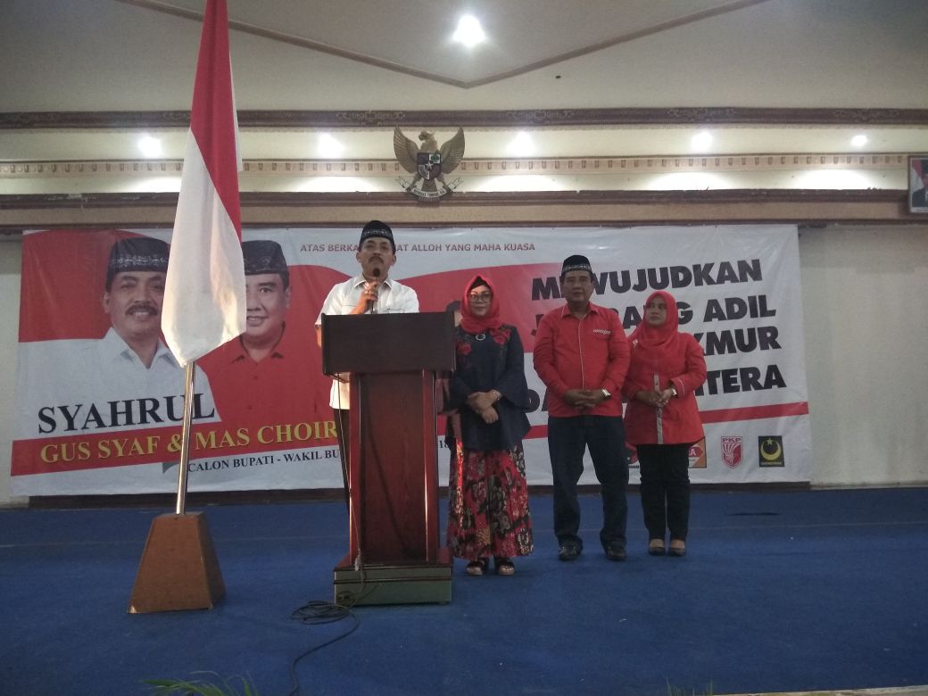 Dihadiri Ratusan Pendukungnya, Paslon Syahrul Gelar Deklarasi Sebelum Berangkat Daftar ke KPU