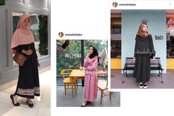 Ellen (kiri) dan hijab karyanya.... hmmm, pilih yang pakai aja... foto: Renny/ BANGSAONLINE