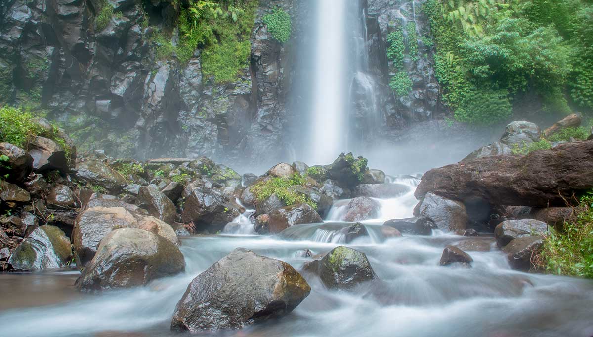 Salah satu wisata air terjun di Jember.