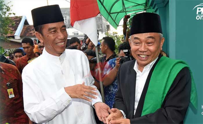 Prof. Dr. KH. Asep Saifuddin Chalim, M.Ag saat menerima kunjungan Presiden RI Joko Widodo di Pondok Pesantren Amanatul Ummah. foto: ist/ bangsaonline.com