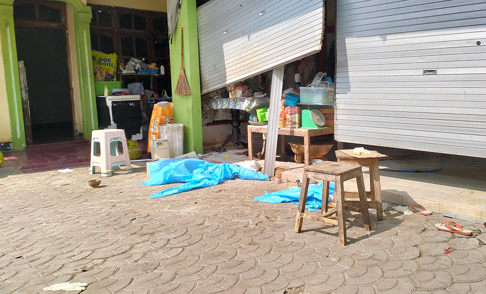 TKP penemuan jenazah di rumah penampungan anjing di Jalan Sulawesi, Kecamatan Sananwetan, Kota Blitar. 