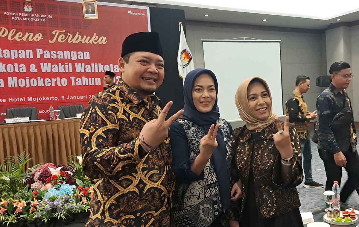 KPU Kota Mojokerto Resmi Tetapkan Ning Ita-Cak Sandi Jadi Kepala Daerah Terpilih