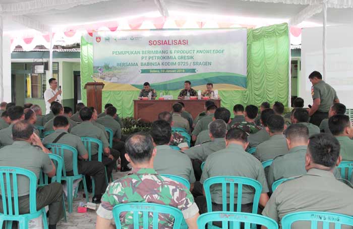Suasana pembekalan Babinsa soal pemupukan oleh PG. foto: ist