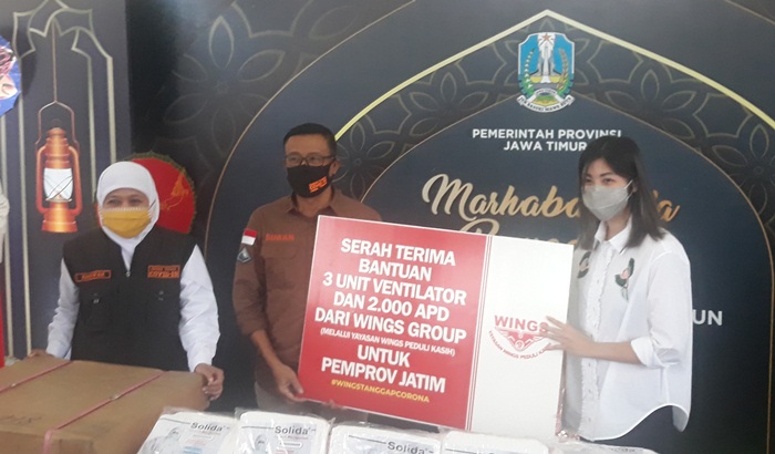 Wings Group Serahkan Bantuan APD dan Ventilator untuk Pemprov Jatim