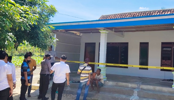 TKP terjadinya pembacokan dengan celurit di Desa Terrak, Kecamatan Tlanakan, Kabupaten Pamekasan.