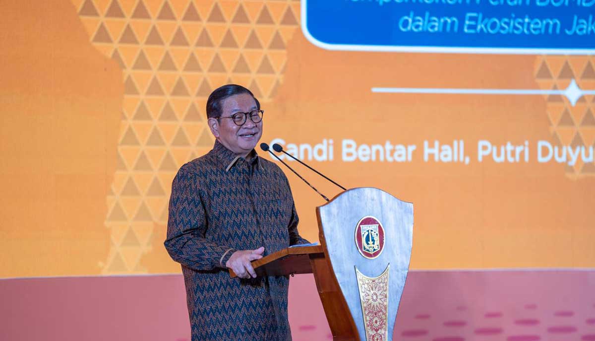 Gubernur DKI Jakarta, Pramono Anung, saat memberi sambutan.