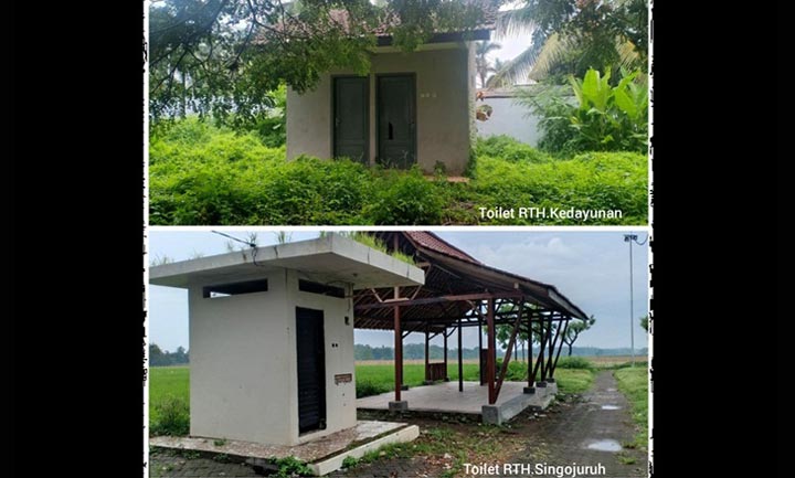 Kedua toilet yang tidak difungsikan sebagaimana mestinya.