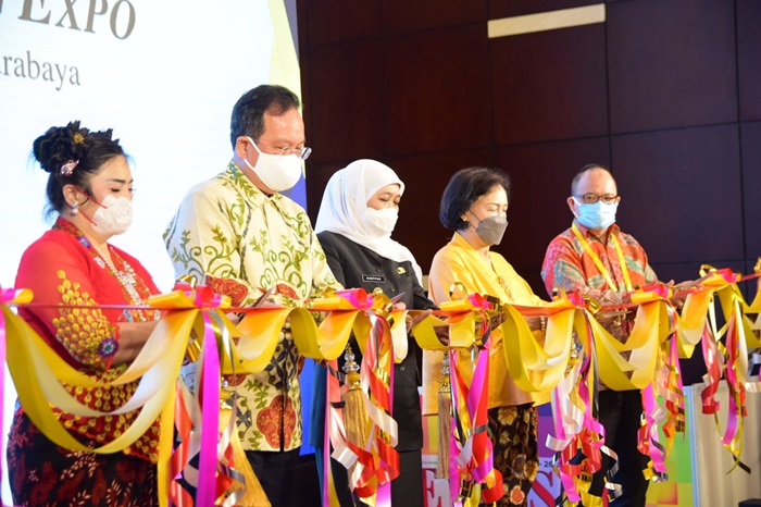 Gubernur Khofifah saat membuka SPE 2022 di Grand City Surabaya, Kamis (23/6/2022).