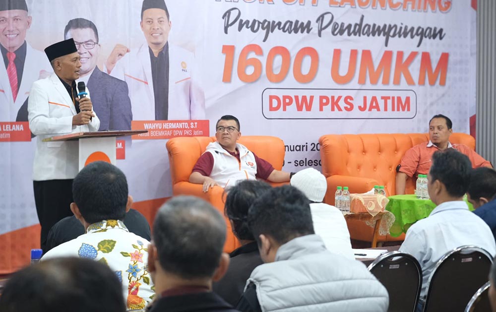 Kick Off Launching Program Pendampingan 1.600 UMKM PKS Jawa Timur yang digelar di Ruang Aula DPW PKS Jatim, Sabtu (24/1/2026). Foto: Dok. PKS Jatim