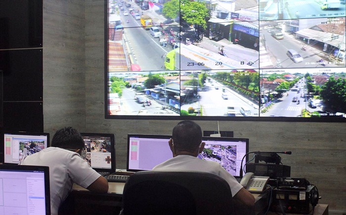 Suasana ruang Command Center Dishub Kota Kerdiri.