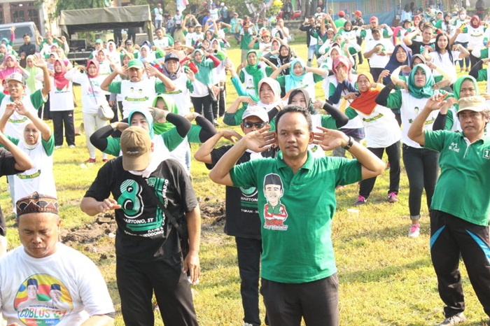 Blusukan ke Dapil, PKB Sidoarjo Gelar Senam Bersama dan Dangdutan