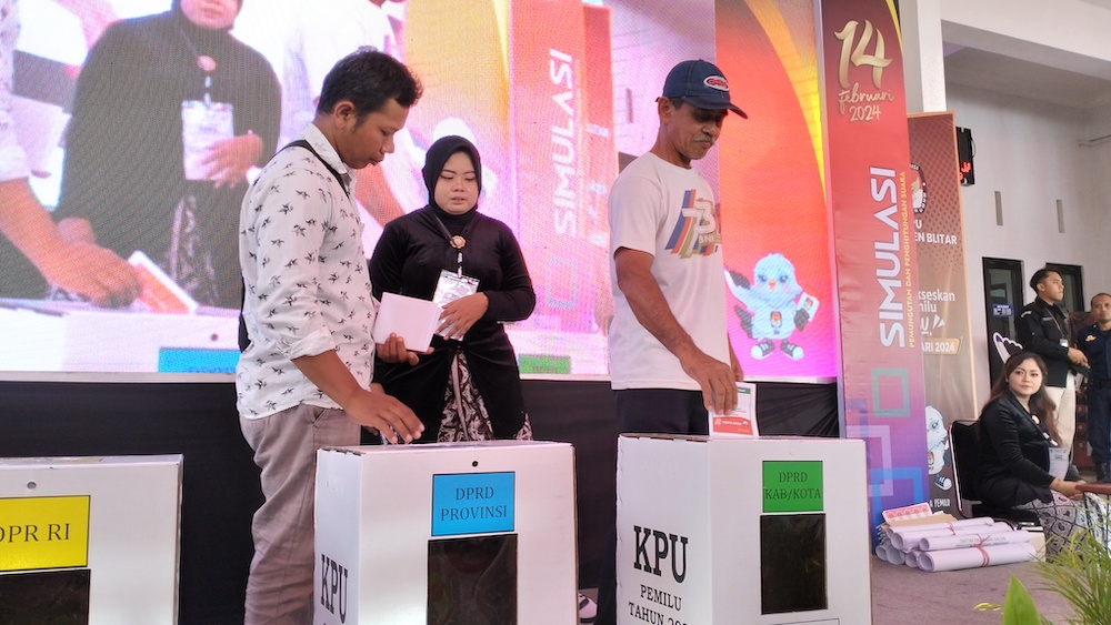 Simulasi Pemilu 2024 yang dilakukan oleh KPU Blitar