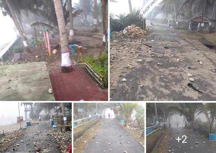 Gelombang tinggi menerjang beberapa pantai di Pacitan.