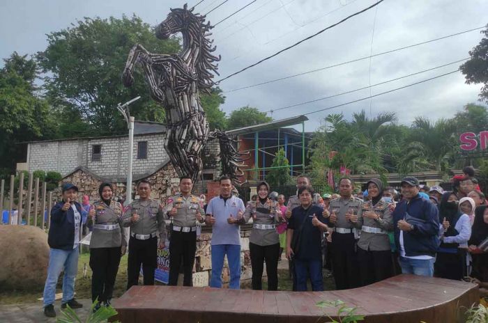 Sebelum Pindah ke Jember, AKP Arum Inambala Resmikan Monumen Patung Kuda Knalpot Brong untuk Tuban