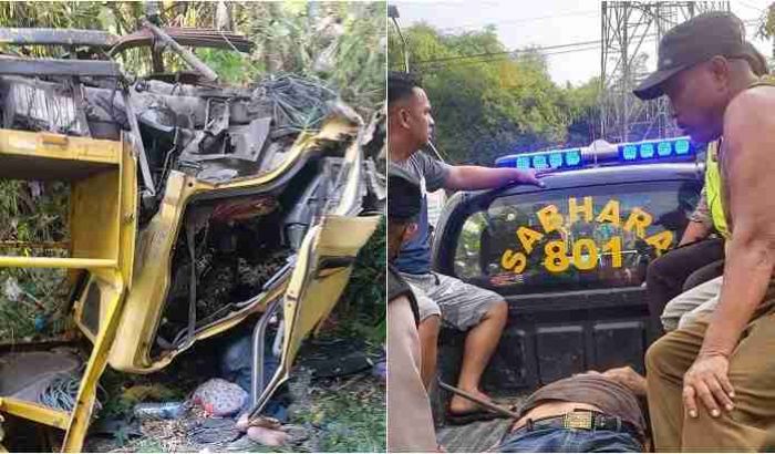 Truk Masuk Sungai di Ngawi, Kernet Tertusuk Besi Truk Masuk Sungai di Ngawi, Kernet Tertusuk Besi