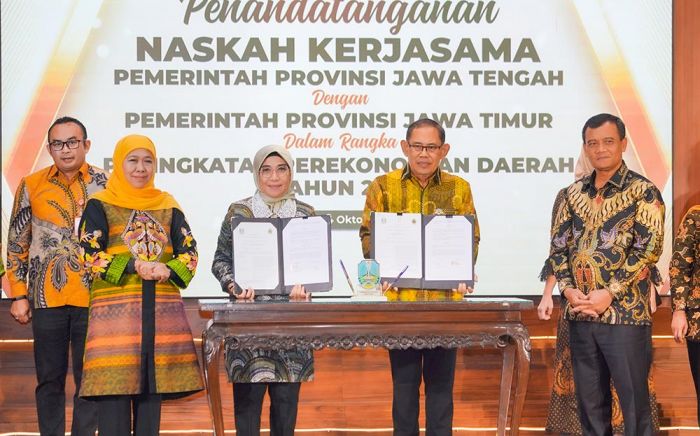 Pemprov Jatim dan Jateng Teken 11 Kerja Sama Strategis Dorong Pertumbuhan Ekonomi Daerah