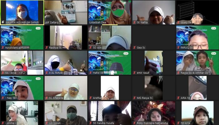 Karyawisata Virtual ke Jakarta Aquarium, Siswa SD Al Muslim Sidoarjo Belajar Konservasi Biota Laut