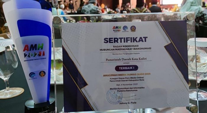 Kota Kediri Raih Penghargaan di Anugerah Media Humas 2021, Wali Kota: Kuncinya SEO Friendly